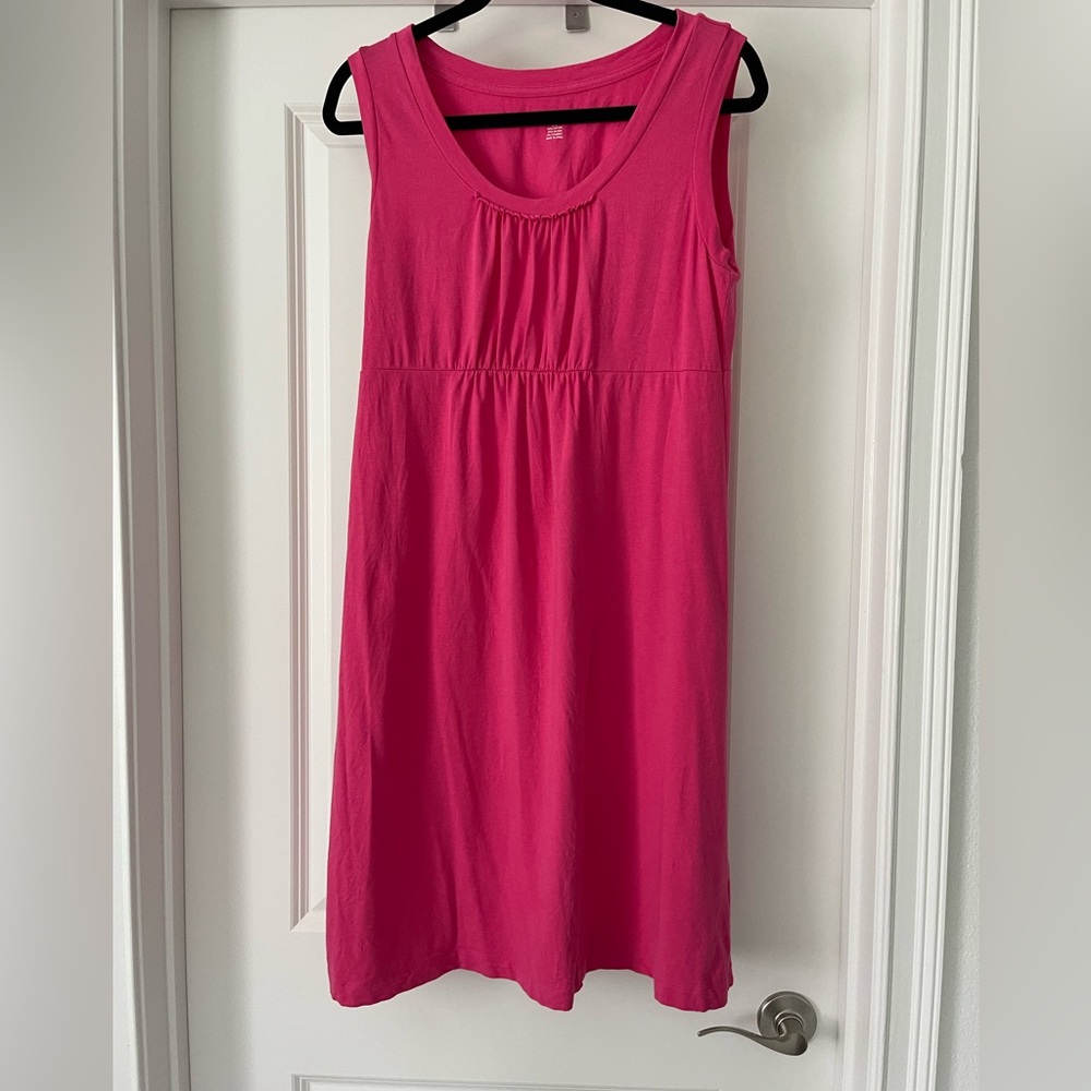 Lands' End Pink Scoop Neck Sundress